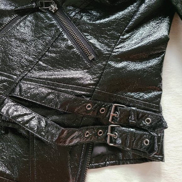 ASOS Hi-Shine Faux Leather Biker Jacket - Picture 5 of 6